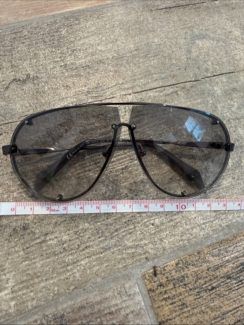 Alexander McQueen AMQ 4075/S Vintage Aviator Sunglasses - Picture 9 of 11